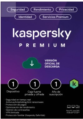 Kaspersky Premium 1 Dispositivo 1 Año (Total Security)