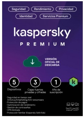 Kaspersky Premium 5 Dispositivos 1 Año (Total Security)